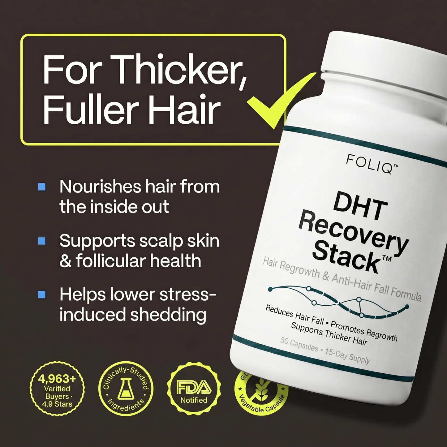 FOLIQ DHT Hair Growth Support & Recovery Stack