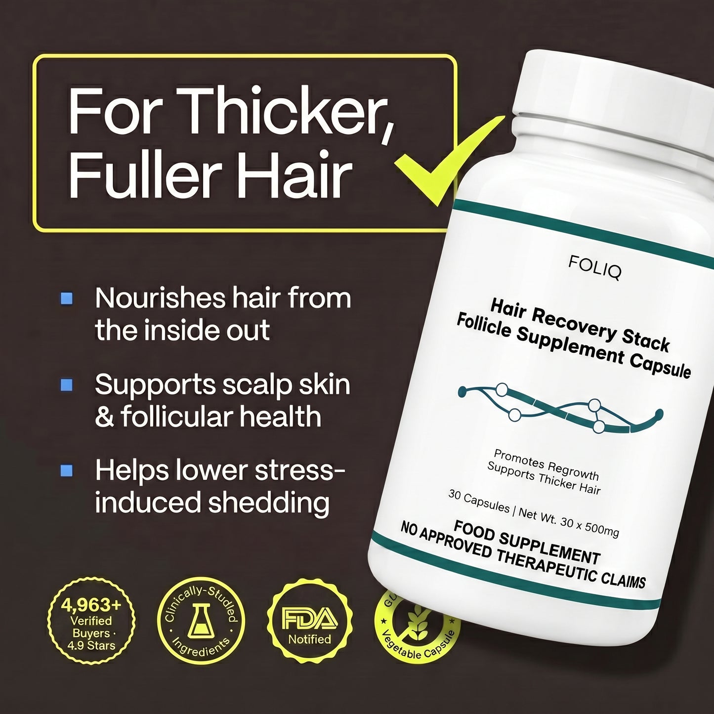 FOLIQ  — Hair Growth Supplement for Thinning & Balding Hair